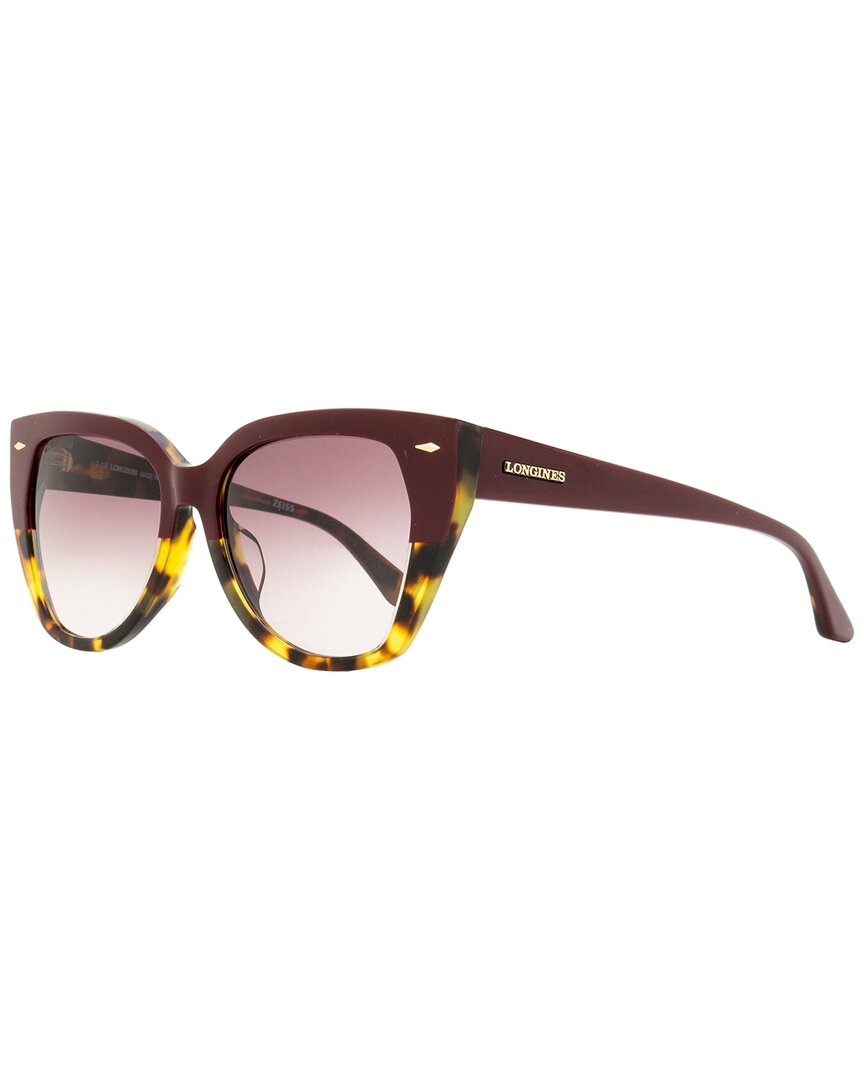 Longines Butterfly Lg0016h Sunglasses Woman Sunglasses Brown Size 55 Acetate In Red
