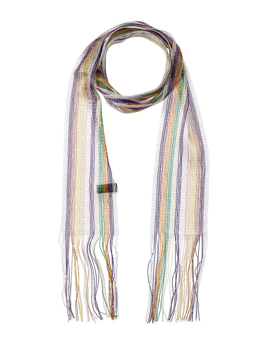 Saachi Lurex Stripe Skinny Scarf