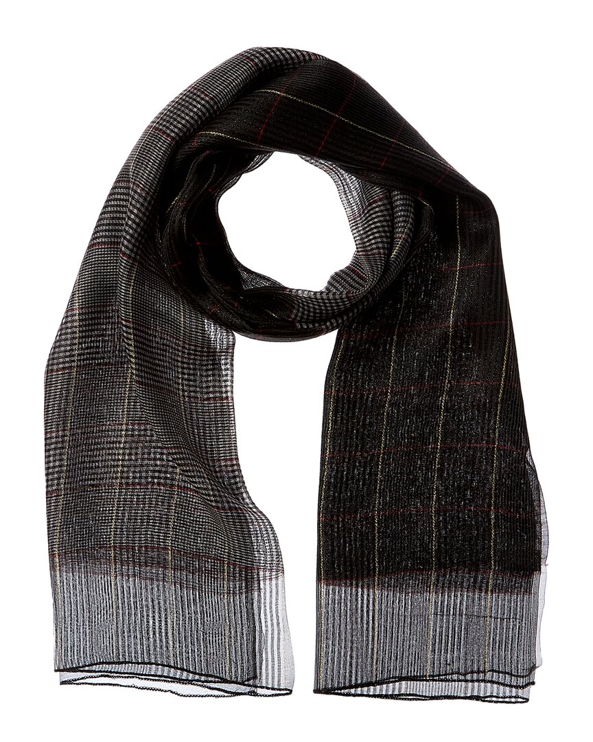 Saachi Vora Striped Silk & Wool-blend Scarf In Gray