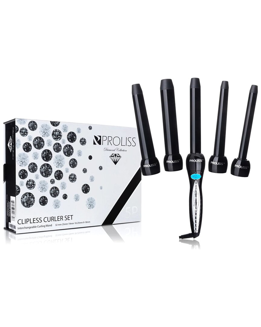 Proliss Unisex Trio Twister - Digital 5-in-1 Professional Ceramic Curling Wand Set - Diamond Collect