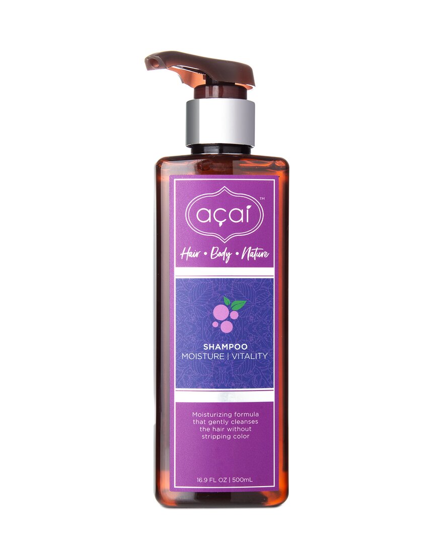 Acai Unisex 16.9oz Moisture & Vitality Shampoo In White