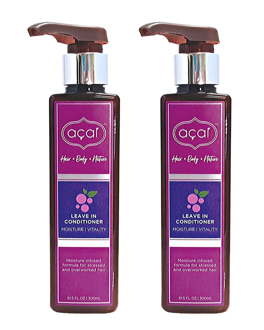 Acai Unisex 10oz Moisture & Vitality Leave-in Conditioner 2 Pack In White