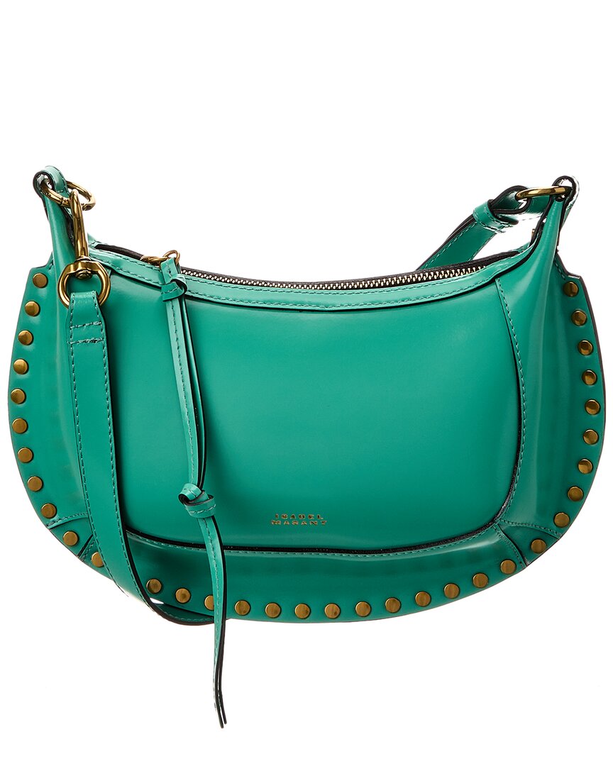 Isabel Marant Oskan Moon Leather Shoulder Bag In Green