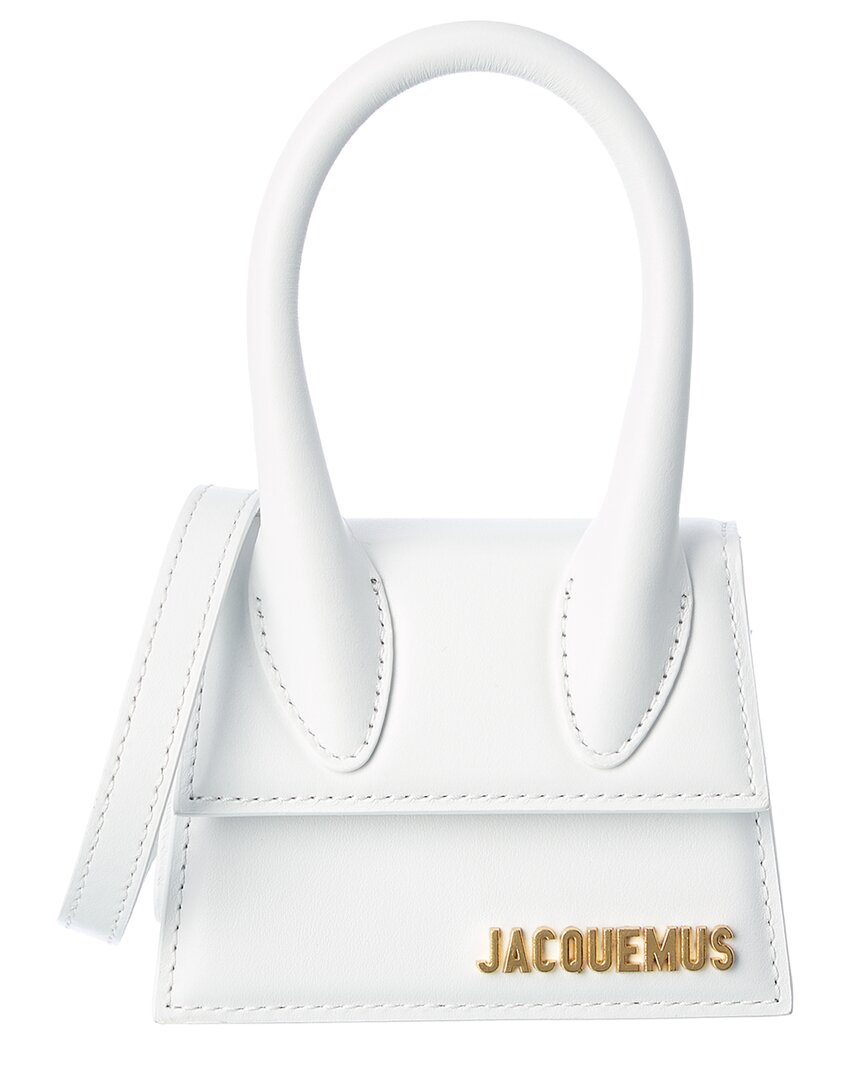 Shop Jacquemus Le Chiquito Mini Leather Clutch In White