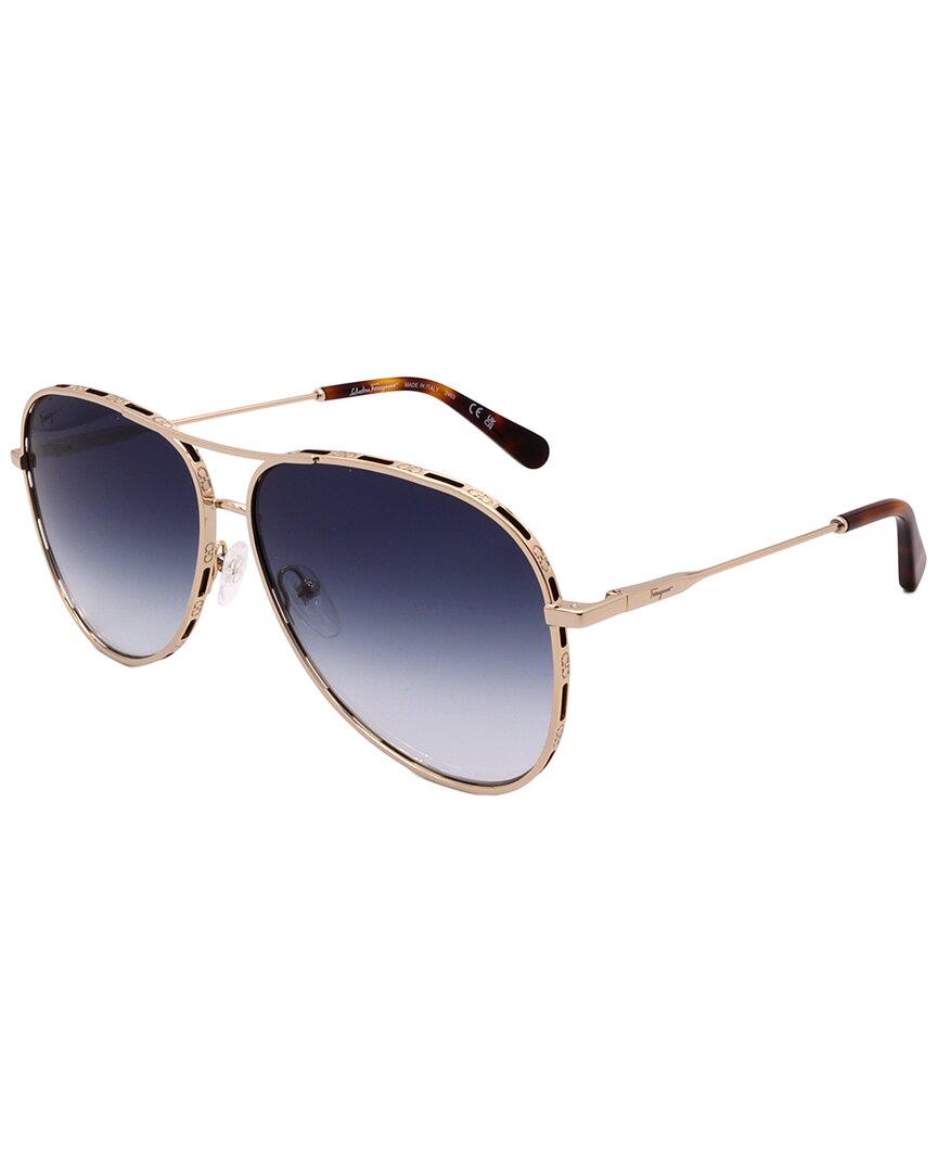 Ferragamo Men's Sf268s 62mm Sunglasses In Gold