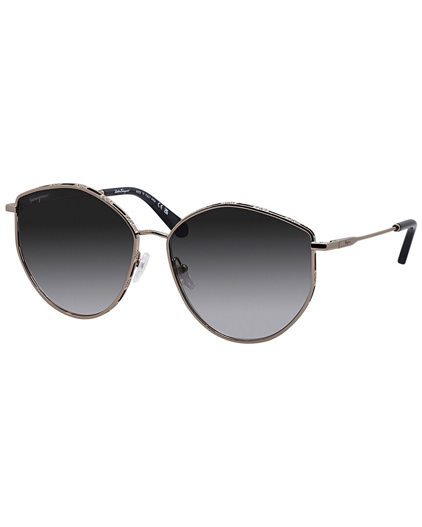 Shop Ferragamo Women's 264s 60mm Sunglasses In Gold