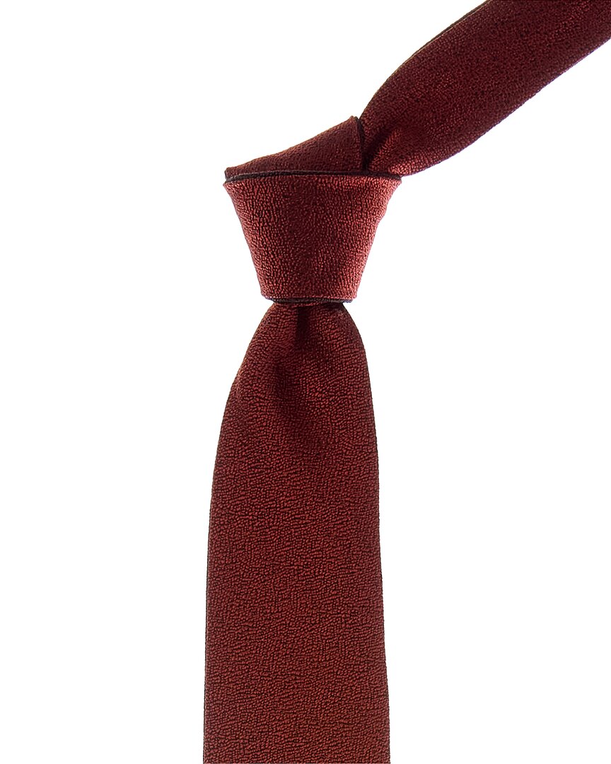 Canali Brown/orange Reversible Silk Tie
