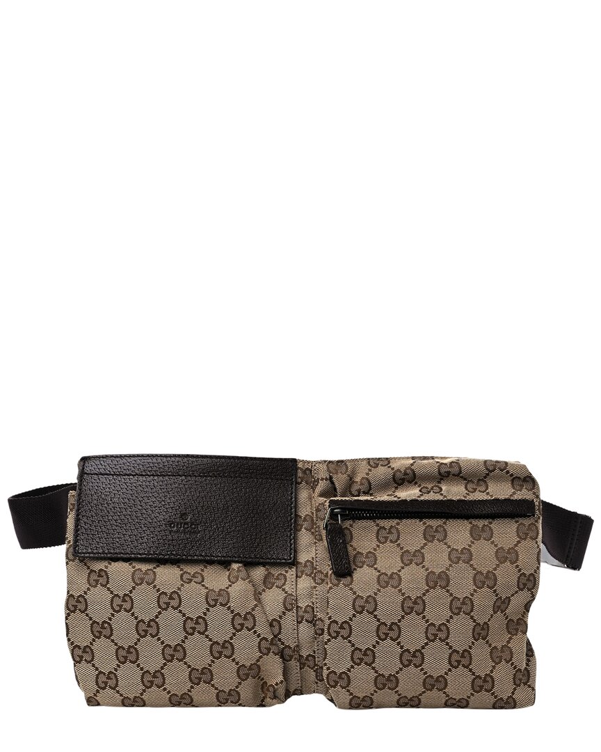 Gucci Brown Gg Canvas Waist Bag (authentic )