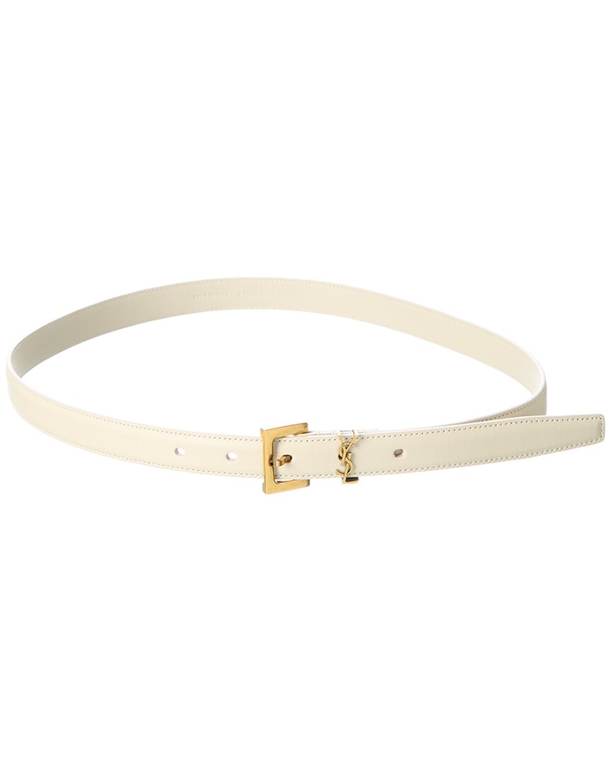 SAINT LAURENT SAINT LAURENT MONOGRAM NARROW LEATHER BELT
