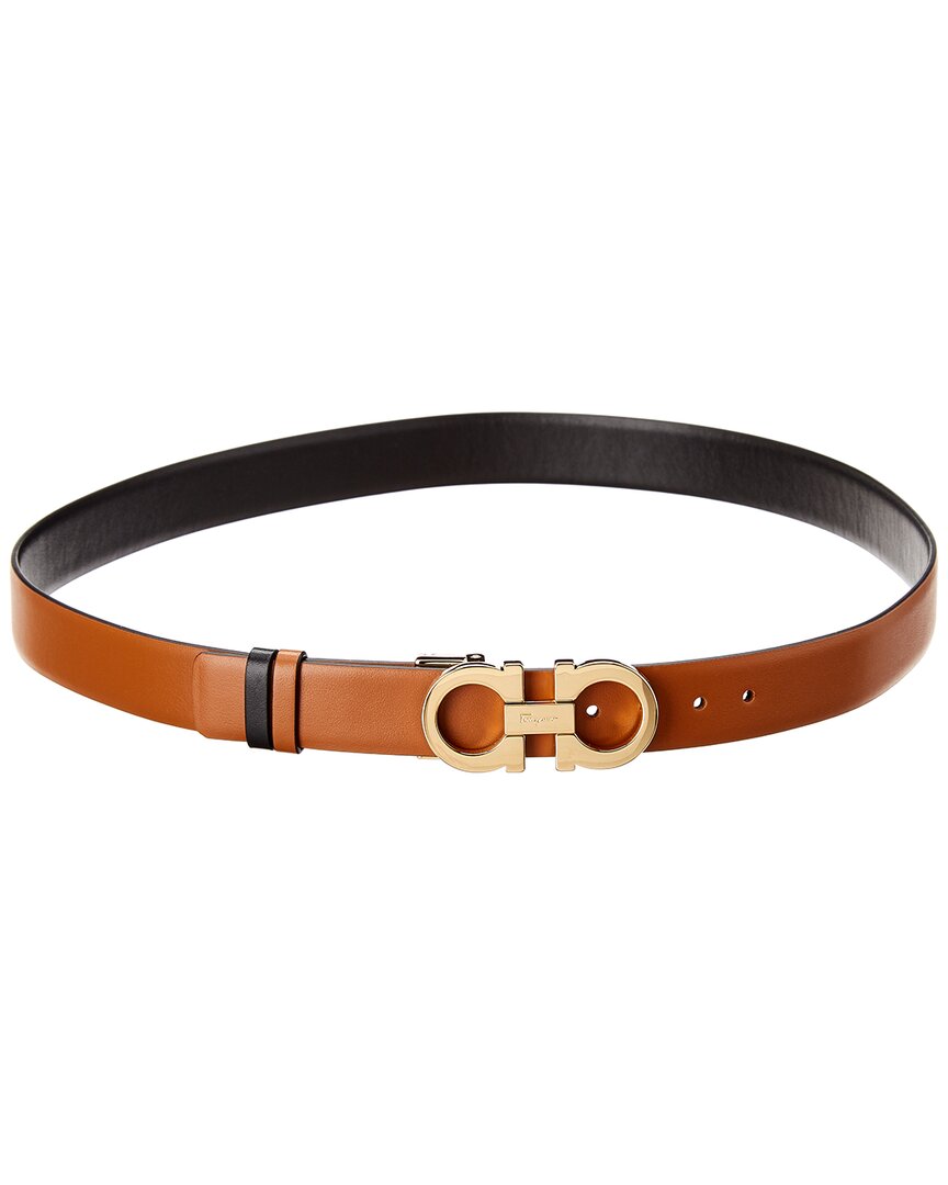 Ferragamo Reversible And Adjustable Gancini Belt In Blue