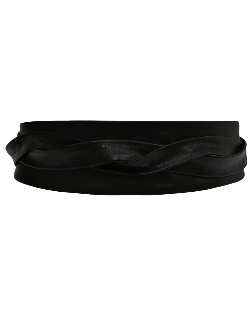 Ada Collection Classic Wrap Leather Belt In Black