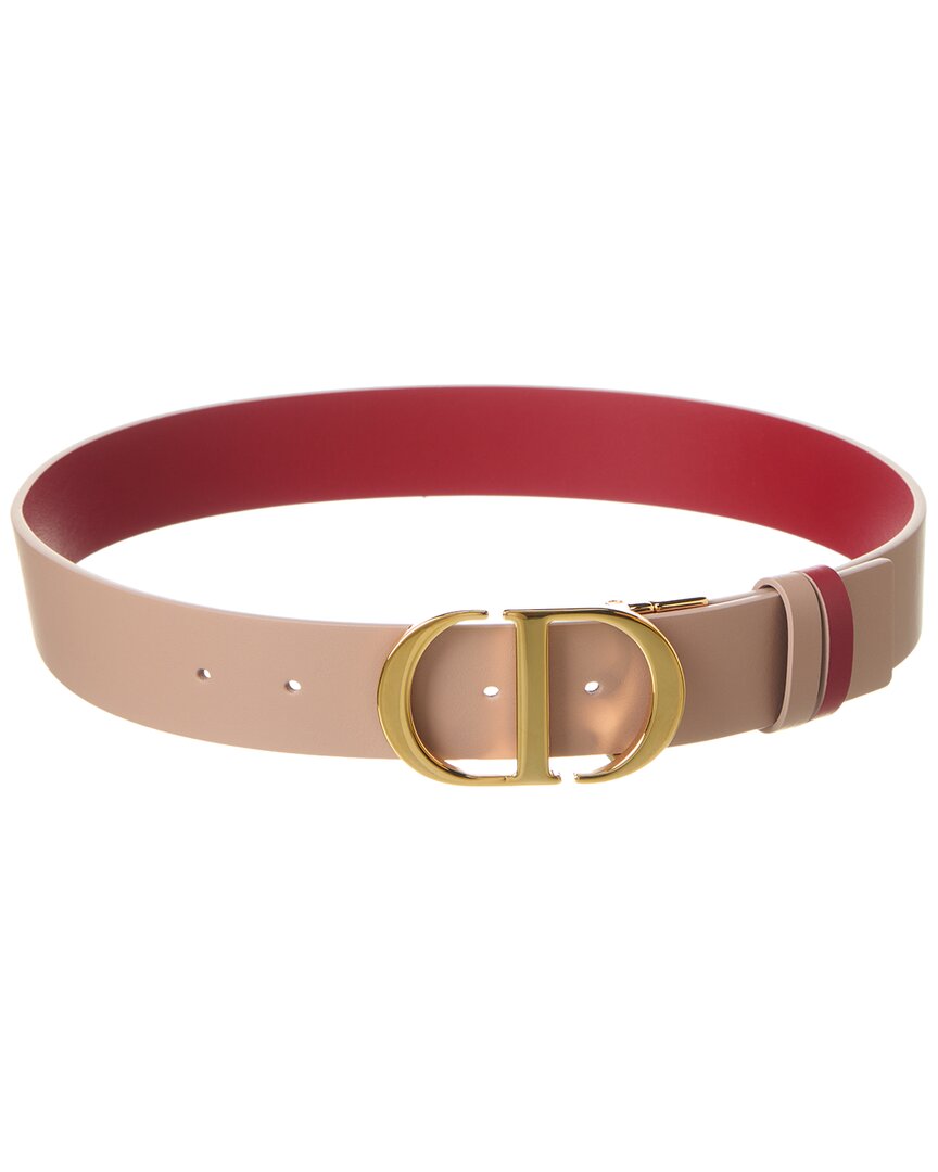Dior Saddle Reversible Leather Belt In Red