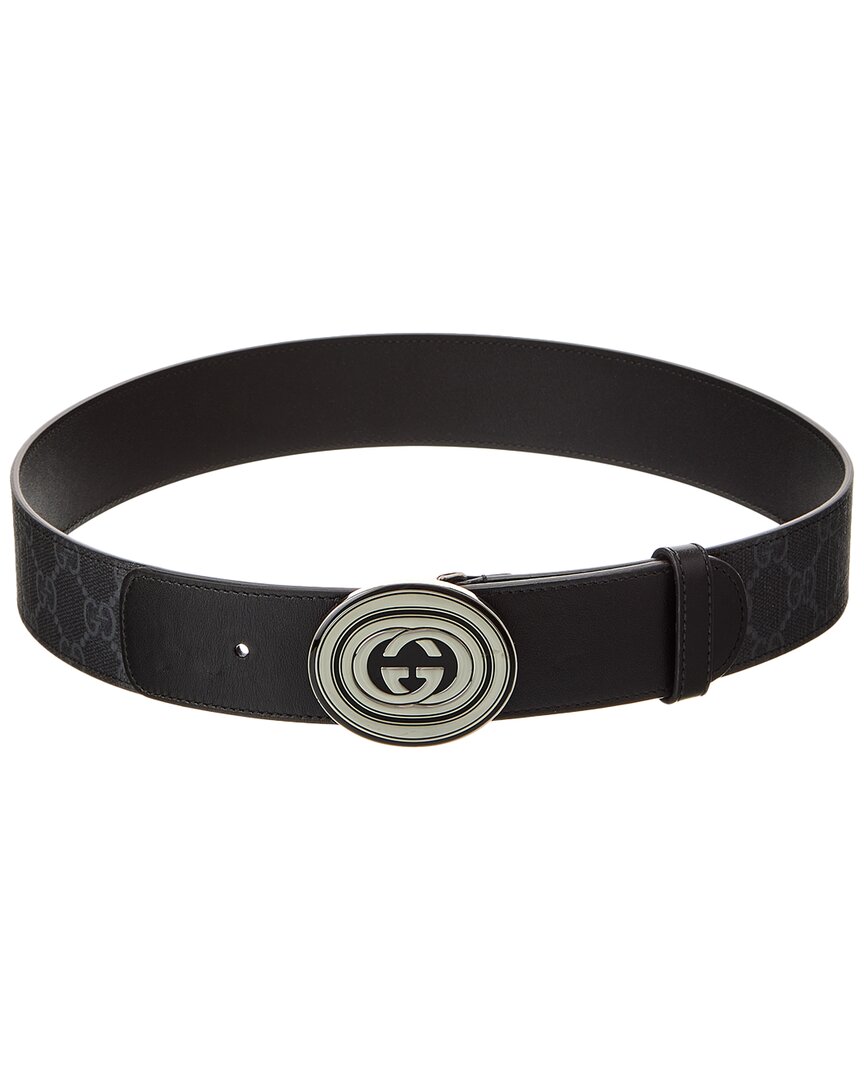 Gucci Black Canvas store and Leather Signature Belt Size L Women’s Pre-Owned