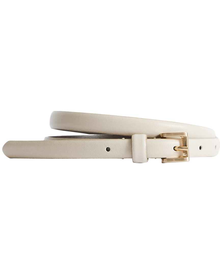 Reiss Molly Mini Leather Belt In White