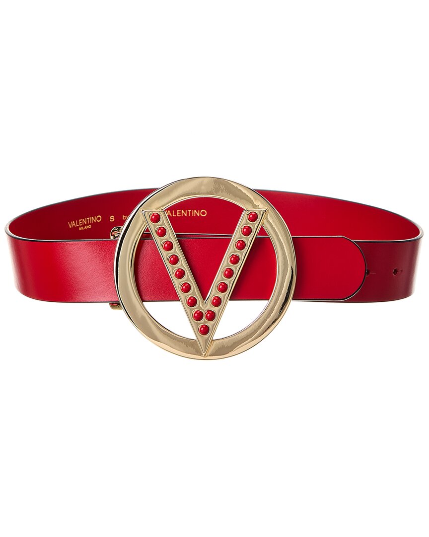 Valentino By Mario Valentino Giusy Forever Leather Belt In Red