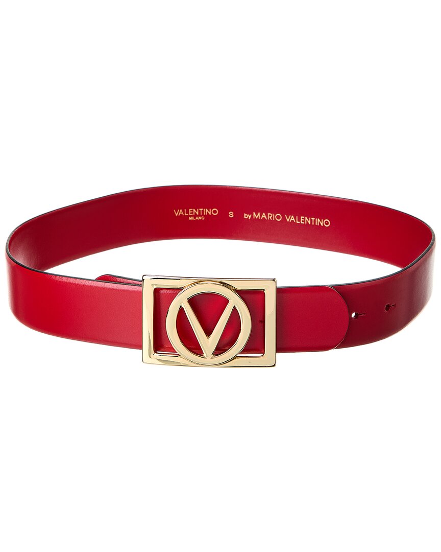 Valentino By Mario Valentino Dolly Bombe Leather Belt In Red