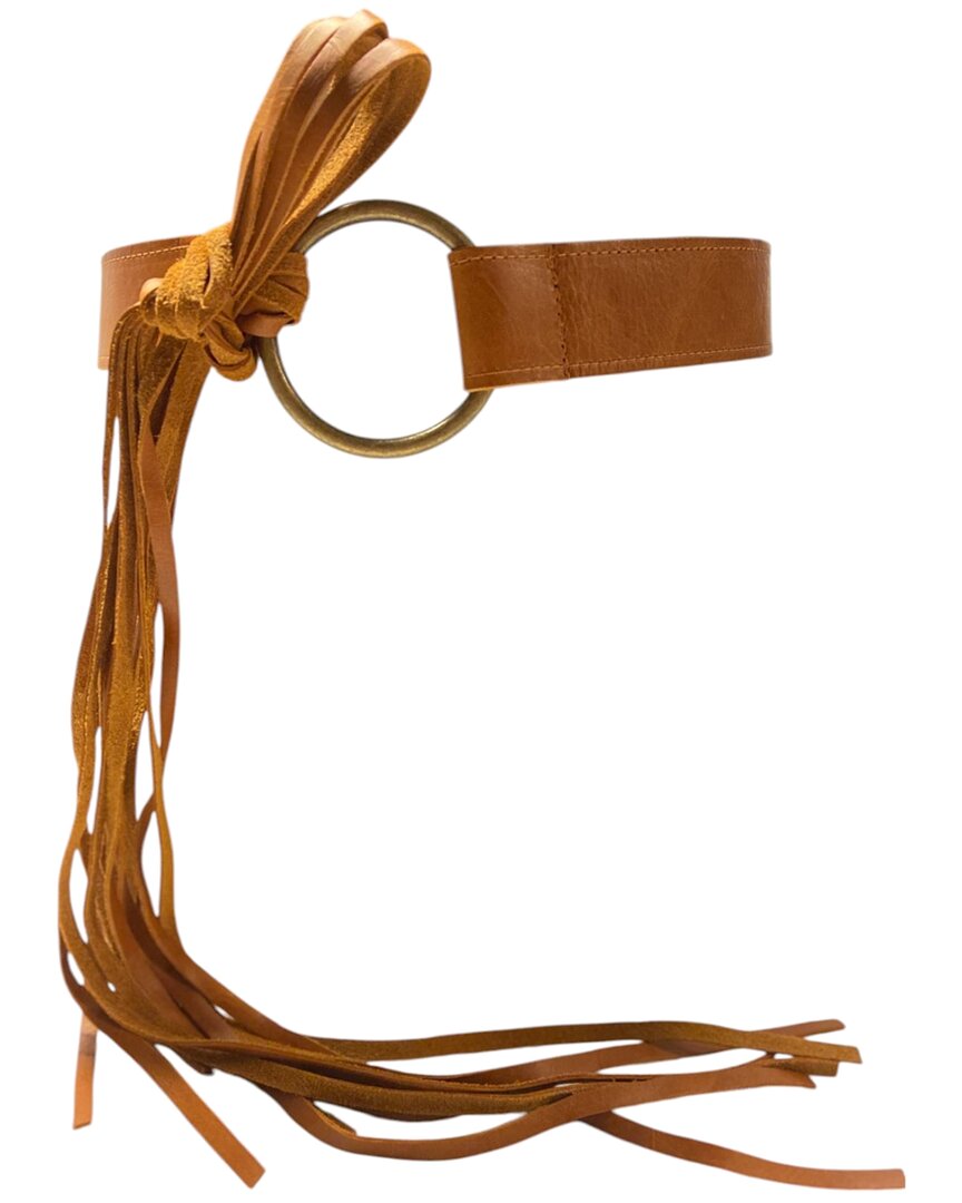 Ada Collection Esme Leather Belt In Brown