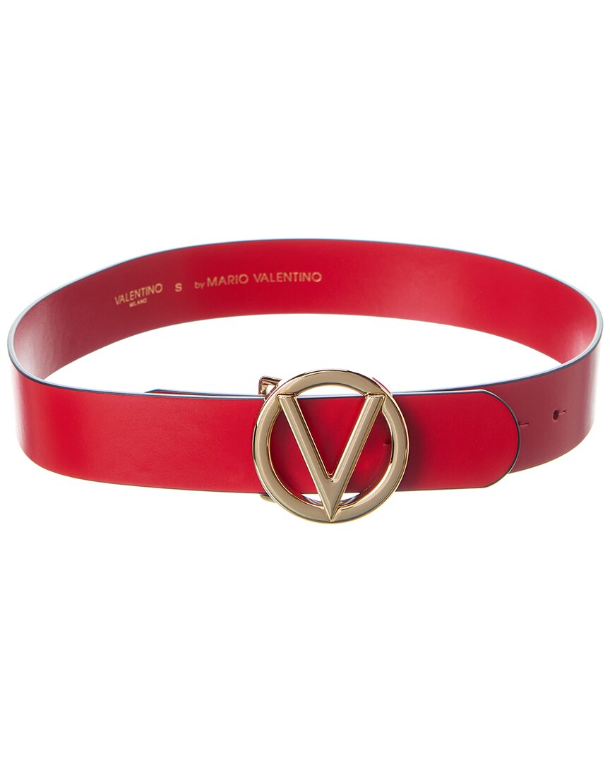 Valentino By Mario Valentino Dolly Bombe Leather Belt In Red