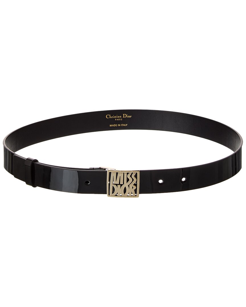 Dior Refined Leather Belt In Black