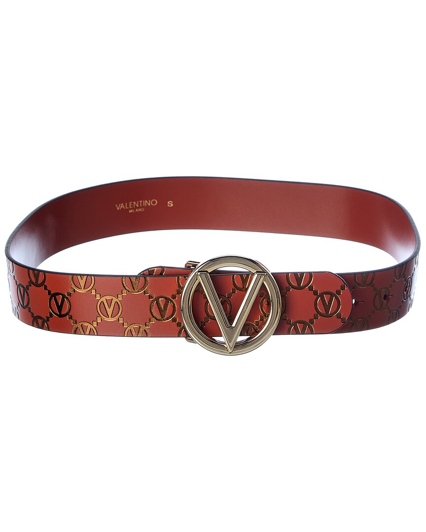 Valentino By Mario Valentino Giusy Monogram Leather Belt In Nocolor