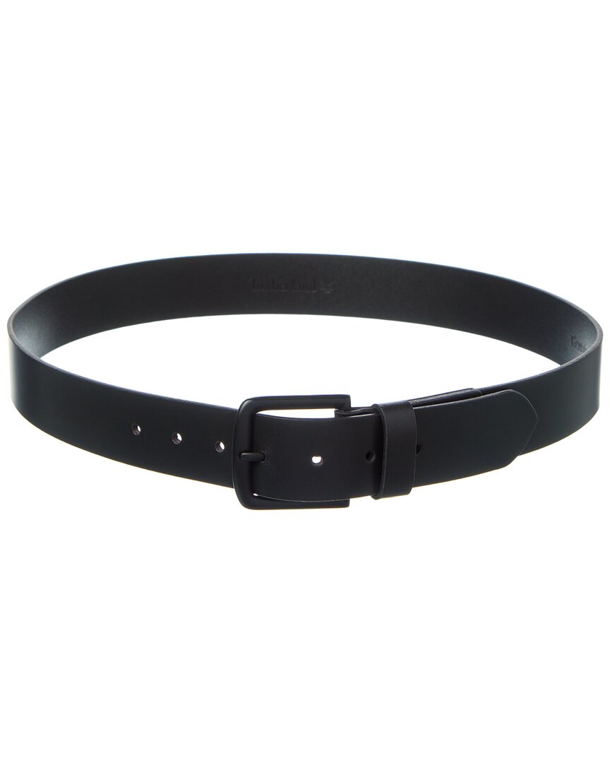 Timberland Rubber Tree Leather Belt In Black