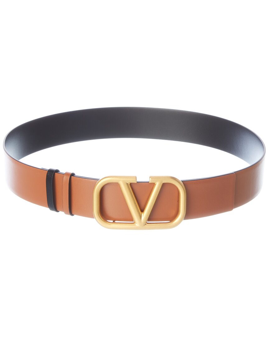 Valentino Garavani Valentino Vlogo Reversible Leather Belt