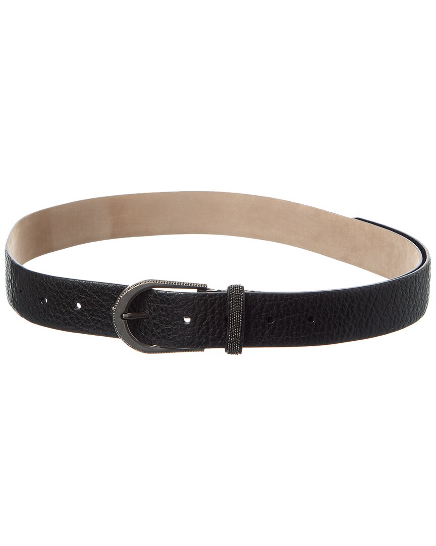 Brunello Cucinelli Twisted Punched Hole Leather Belt