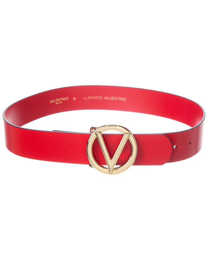 Valentino By Mario Valentino Giusy Leather Belt In Red