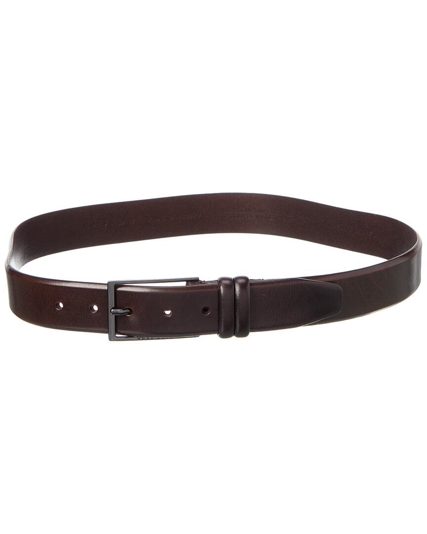 Hugo Boss Carmello Leather Belt In Brown