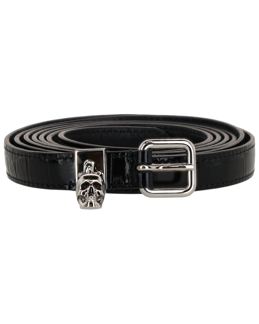 Alexander Mcqueen Leather Belt In Black