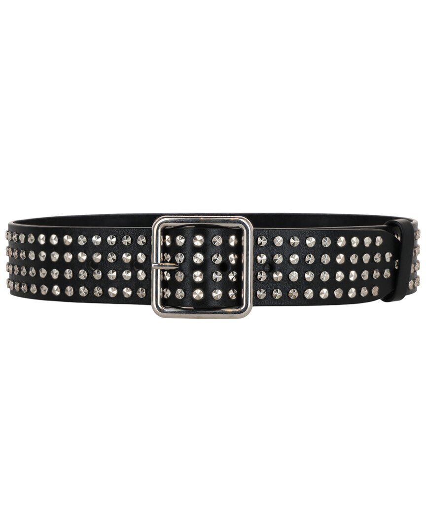 Alexander Mcqueen Pionier Leather Belt In Black