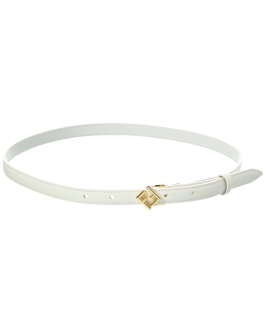 Fendi Ff Diamonds Leather Belt Women's White 90 | eBay