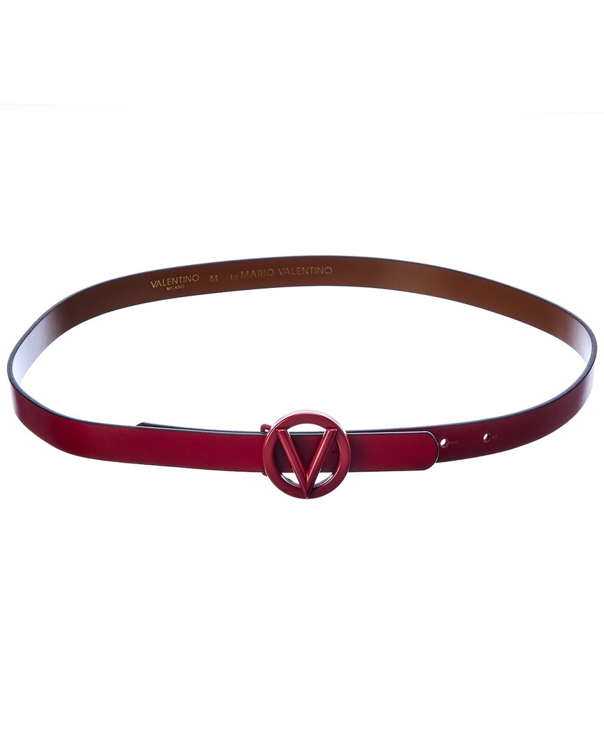 Valentino By Mario Valentino Baby Soave Leather Belt In Red