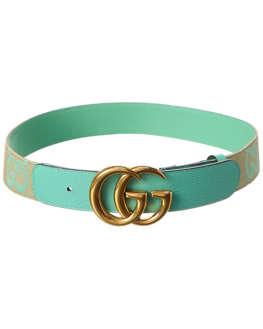 GUCCI GUCCI GG MARMONT JUMBO GG CANVAS & LEATHER BELT