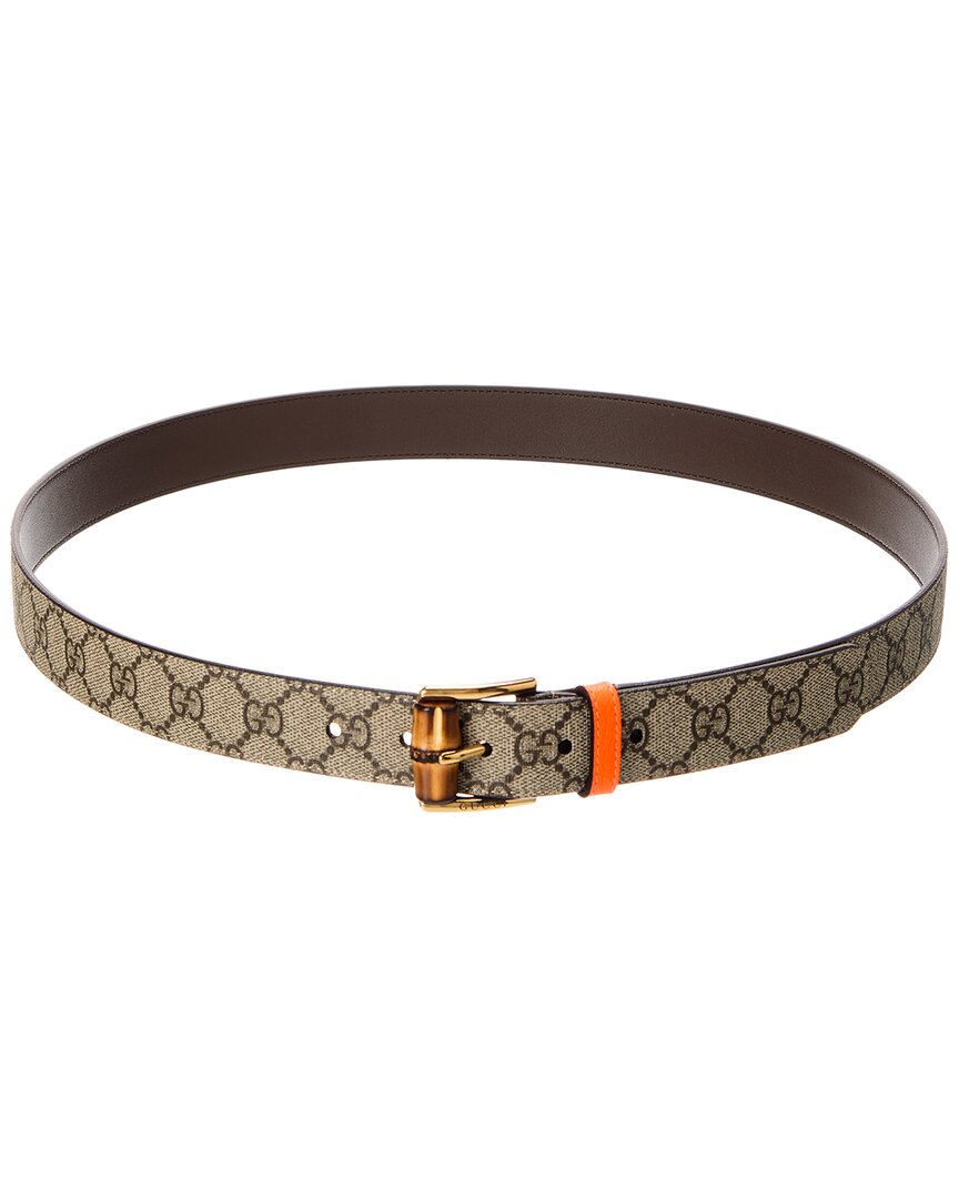 Gucci Gg Supreme Canvas & Leather Belt