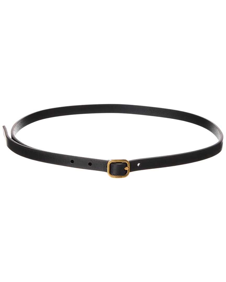 Loewe Rounded Leather Belt In Black
