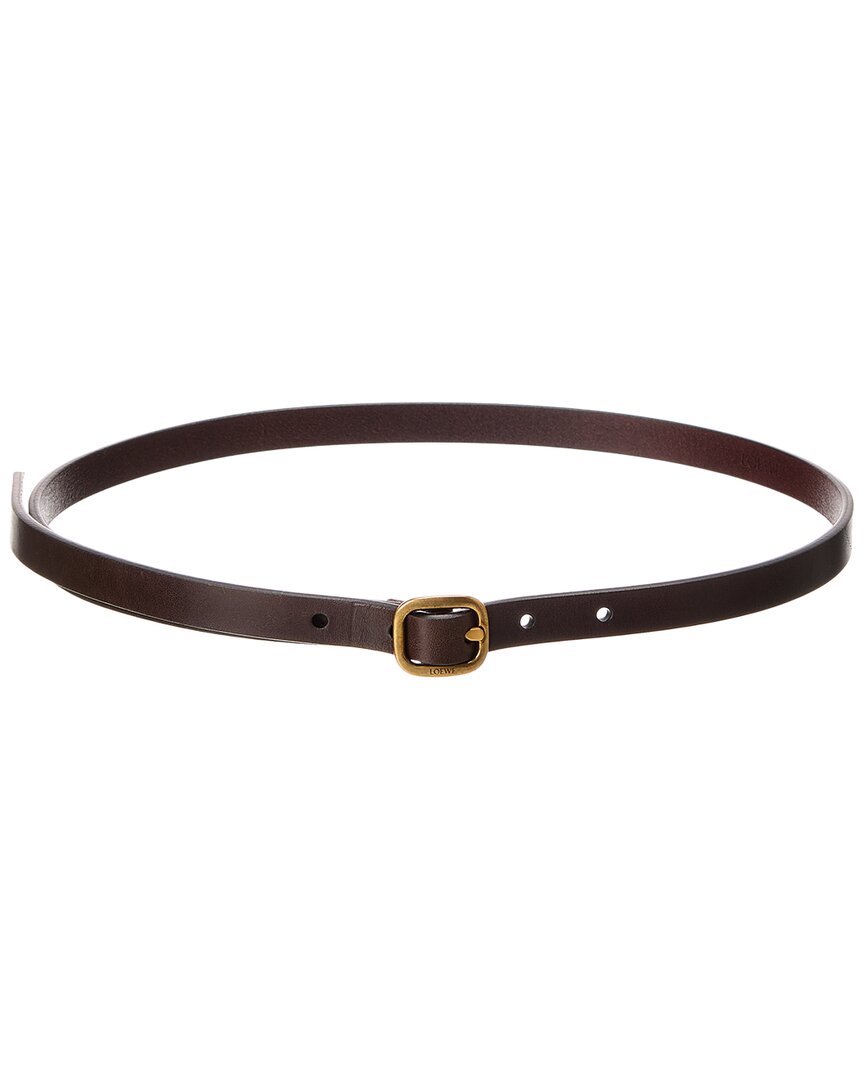 Loewe Rounded Leather Belt In Brown