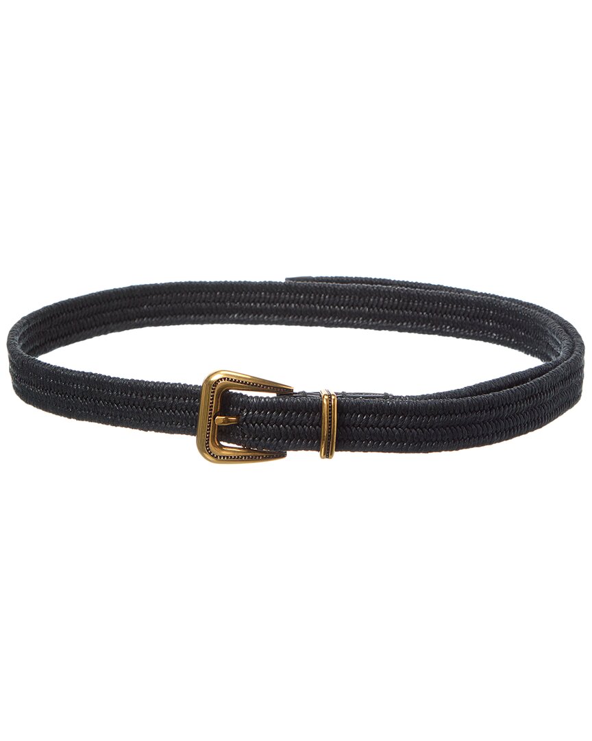 Brunello Cucinelli Rustic Woven Buckle Belt In Gold