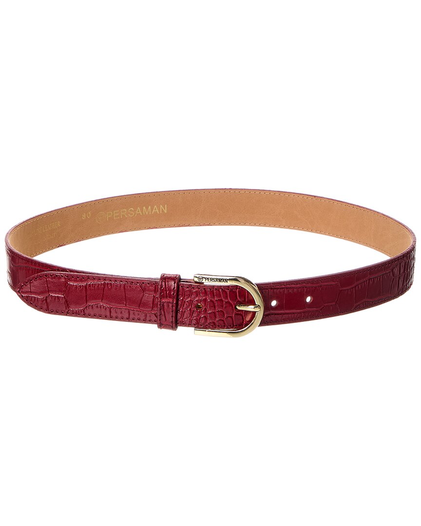 Persaman New York Giselle16 Leather Belt In Pink