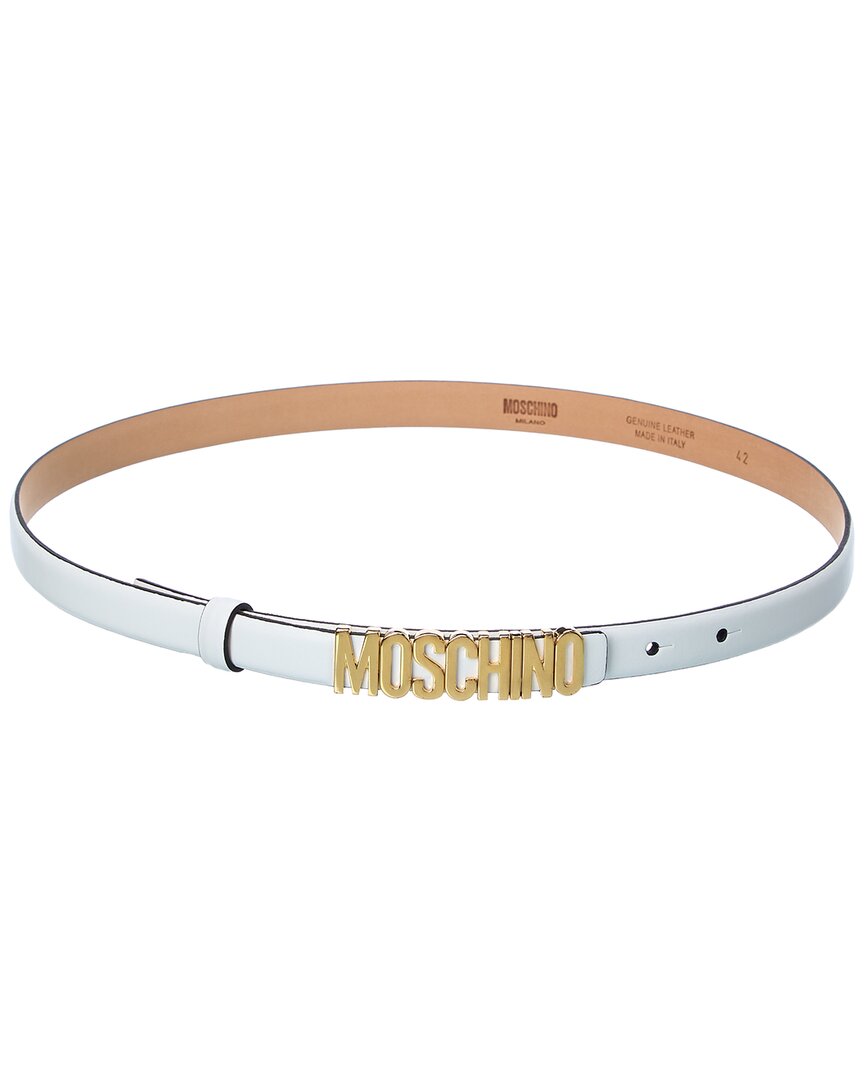 MOSCHINO LOGO LETTERING LEATHER BELT