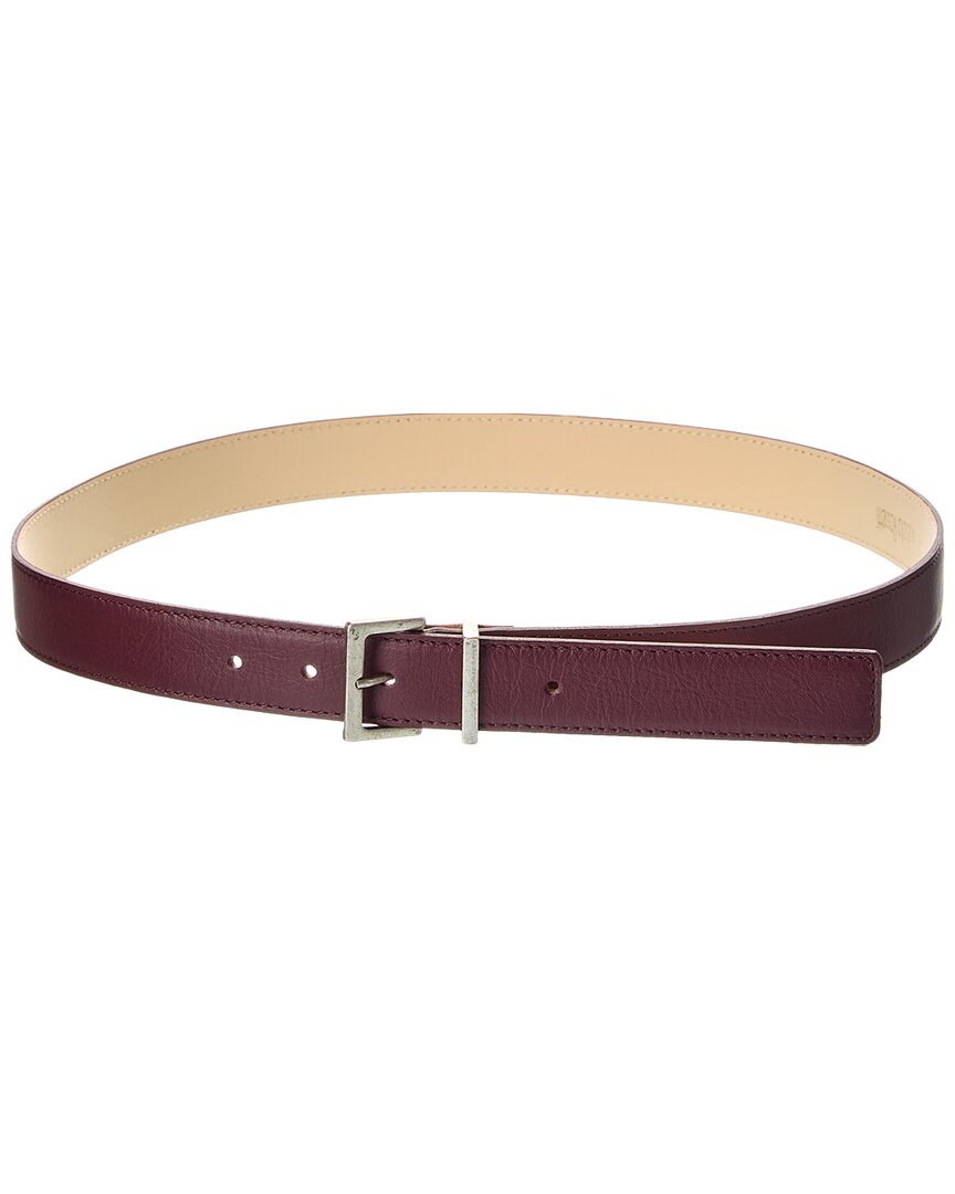 Isabella Rossetti Marina Leather Belt In Burgundy