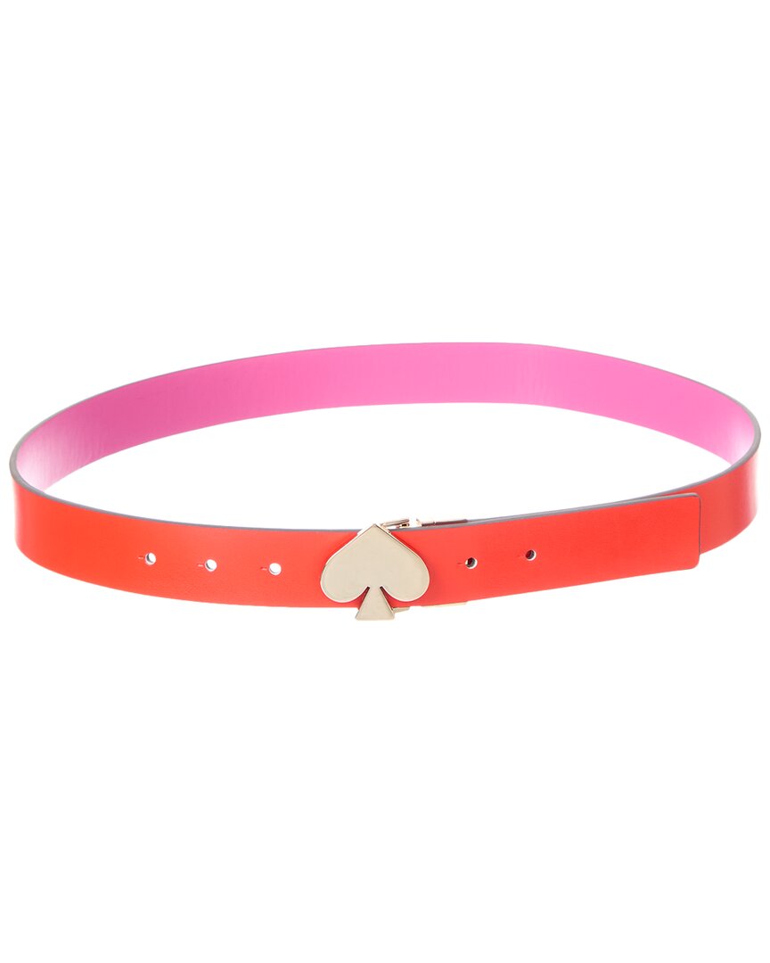 Kate Spade New York 32mm Reversible Spade Leather Belt In Orange