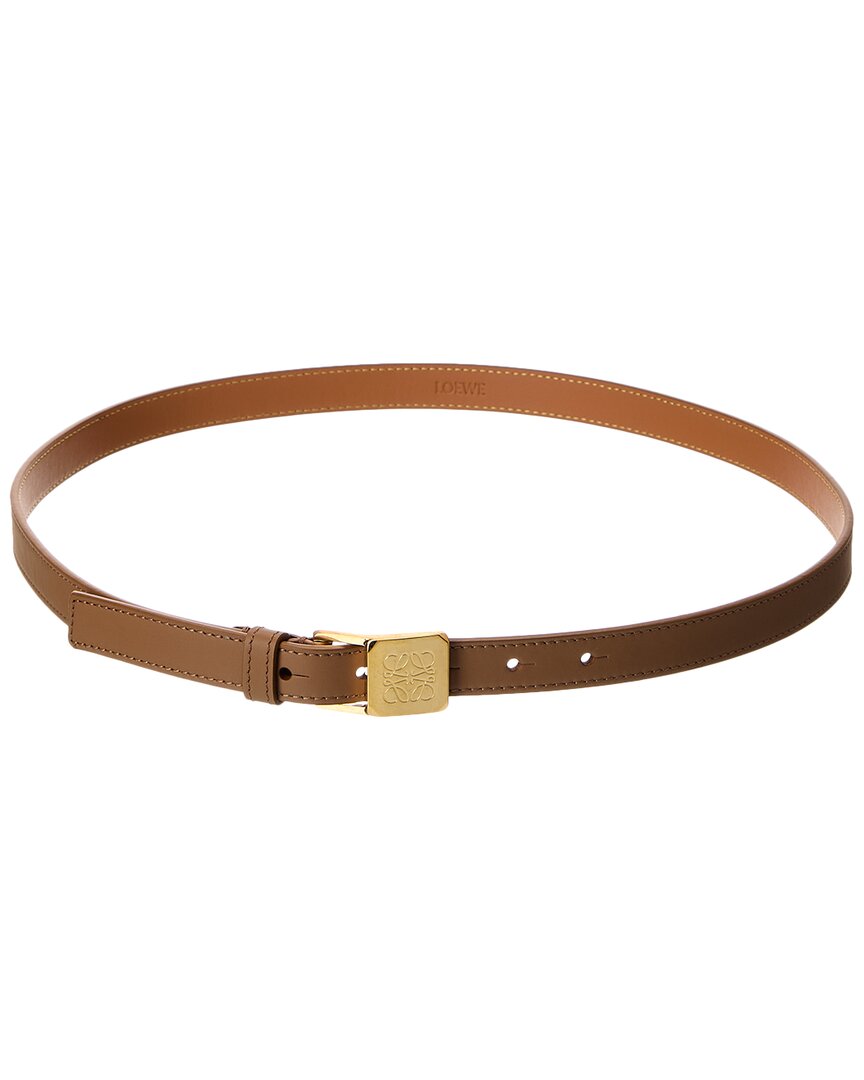 Loewe Dnu Inv Amazona Padlock Leather Belt In Brown