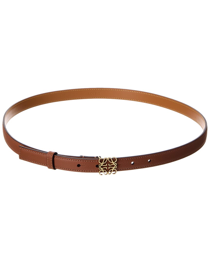Loewe Dnu Inv Anagram Leather Belt In Brown