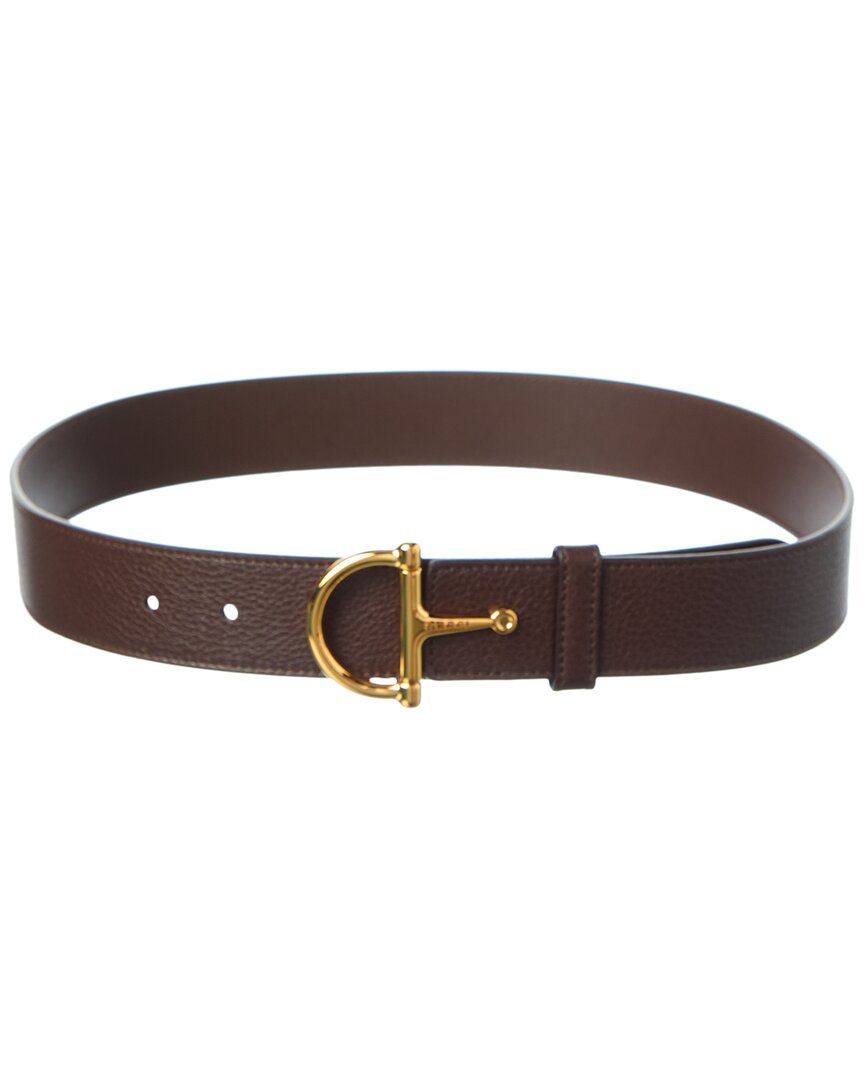 Gucci Half Horsebit Leather Belt In Brown