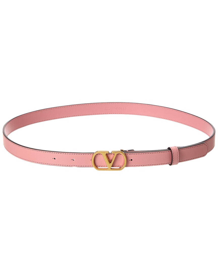 Valentino Vlogo Signature Leather Belt In Pink