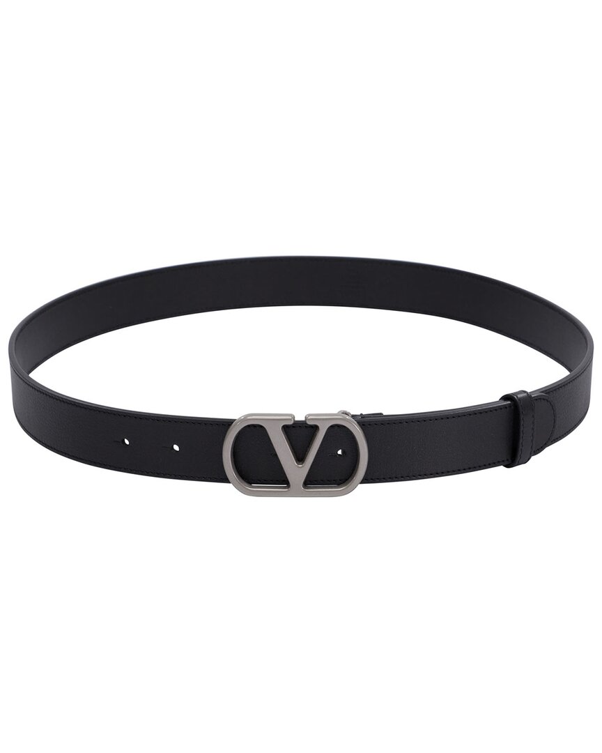 Valentino Garavani Leather Belt In Black