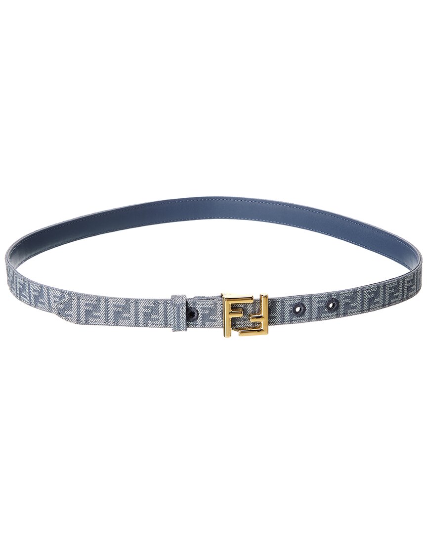 Fendi Ff Buckle Denim Belt In Blue