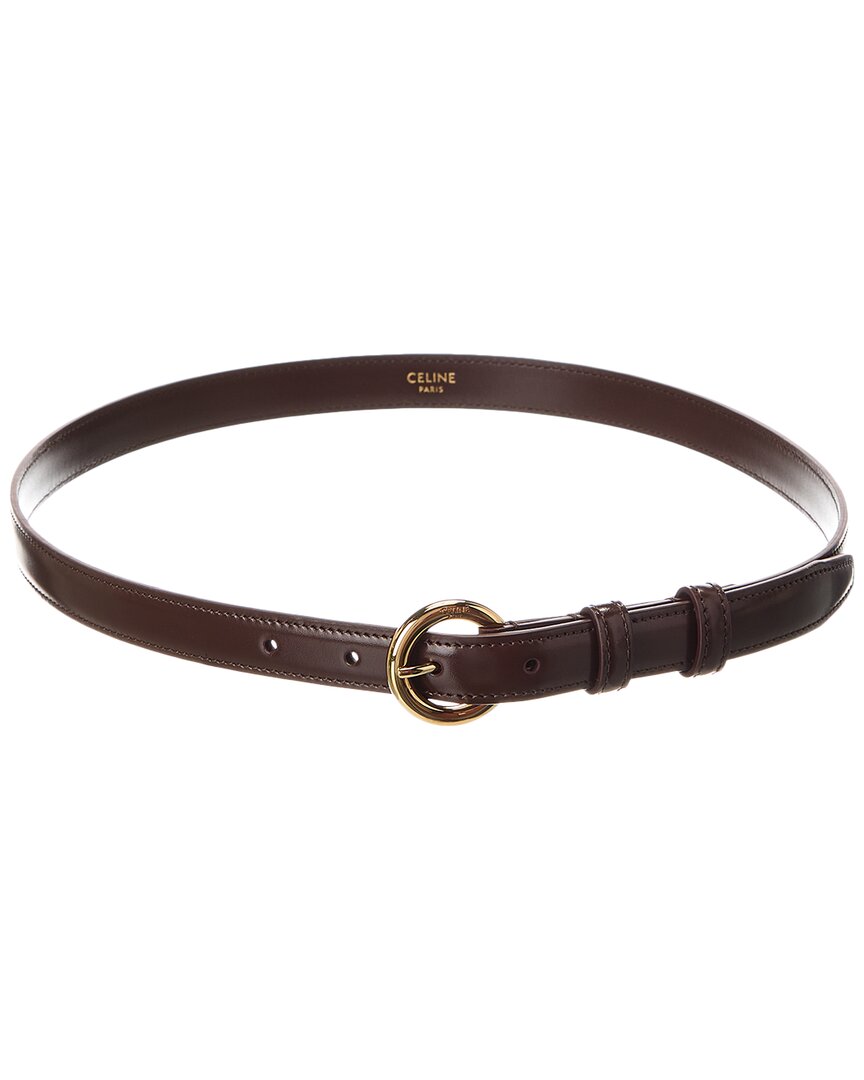 Celine Taurillon Leather Belt In Brown