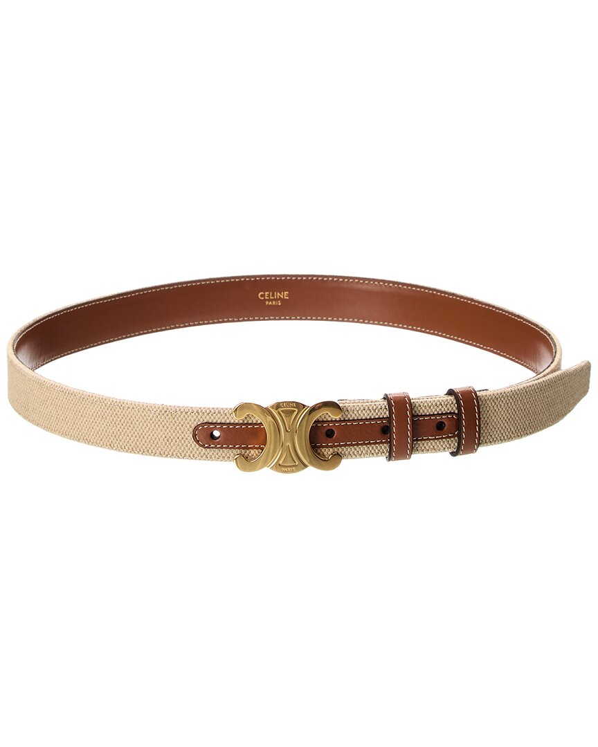 Celine Canvas & Leather Belt